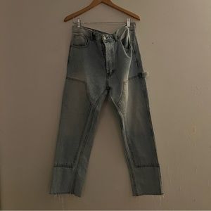 Pacsun men’s vintage loose carpenter light wash raw hem jeans